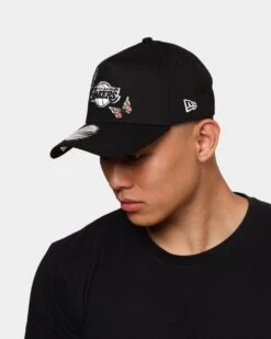 New Era Los Angeles Lakers "Butterfly Logo" 9FORTY A-Frame Snapback Black -Fashion Clothing Store 195599180216 mens 00100