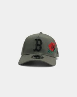 New Era Boston Red Sox Rose Hit 9FORTY A-Frame Snapback Olive/Black