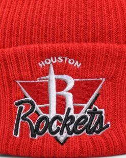 New Era Houston Rockets NBA '21 Tip Off Pom Knit Beanie Red -Fashion Clothing Store 195853966310 default 0050