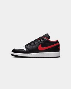 Jordan Kids' Air Jordan 1 Low "White Toe" Black/Fire Red-White