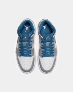 Jordan Air Jordan 1 Mid "True Blue" Cement Grey/White-Blue -Fashion Clothing Store 196154225496 default 0070