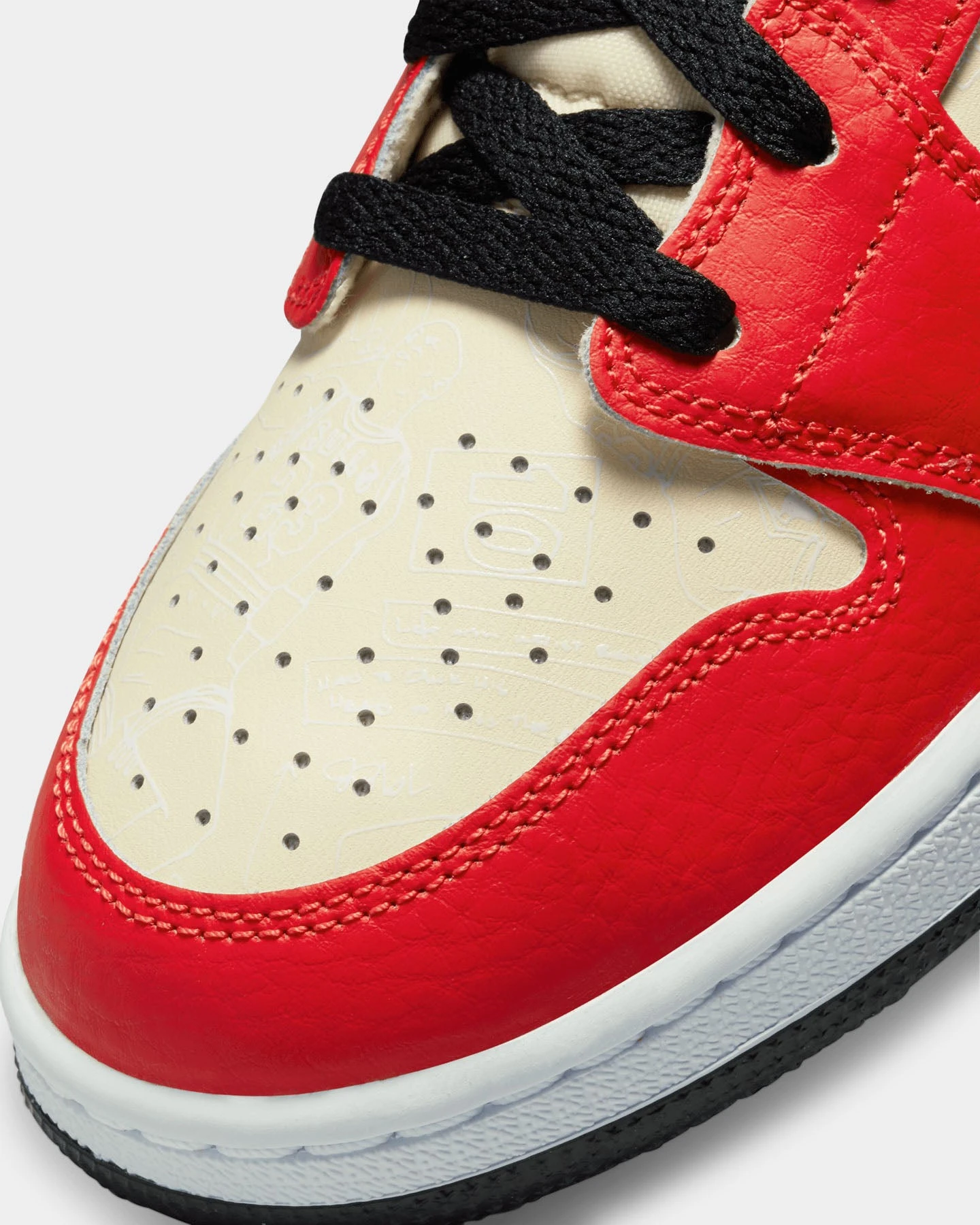 Jordan Kids' Air Jordan 1 Mid SS (GS) "Dunk Contest" Muslin/Chile Red 8 Jordan Kids' Air Jordan 1 Mid SS (GS) "Dunk Contest" Muslin/Chile Red - Image 6