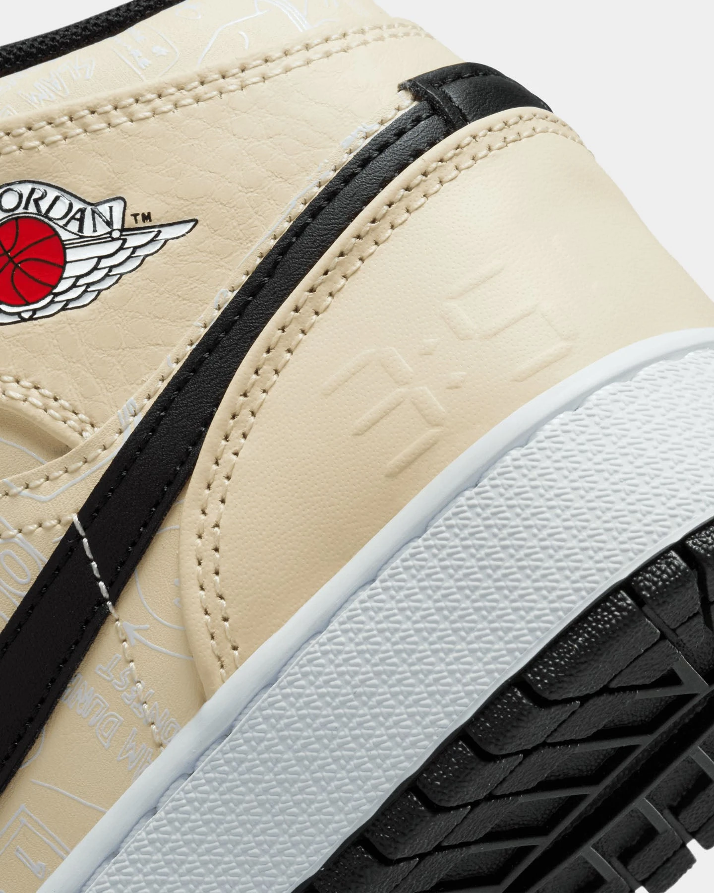 Jordan Kids' Air Jordan 1 Mid SS (GS) "Dunk Contest" Muslin/Chile Red 10 Jordan Kids' Air Jordan 1 Mid SS (GS) "Dunk Contest" Muslin/Chile Red - Image 8