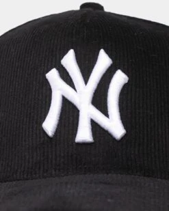 New Era Women's New York Yankees 'Black Cord' 9FORTY A-Frame Casual Strapback Black/White -Fashion Clothing Store 196313859173 default 0050