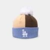 New Era Los Angeles Dodgers Knit Thin Pom Beanie Copen Blue -Fashion Clothing Store 196313859494 default 0010
