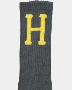 HUF Classic H Crew Socks Gunmetal 8 HUF Classic H Crew Socks Gunmetal -Fashion Clothing Store 196377005783 default 0030