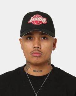 New Era Los Angeles Lakers 9FORTY Snapback Black/Scarlet -Fashion Clothing Store 196499496193 mens 0100