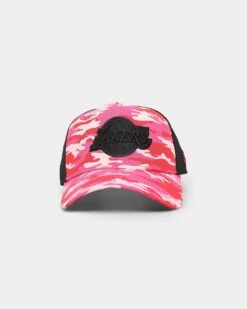 New Era Los Angeles Lakers 'Pink Camo' 9FORTY A-Frame Trucker Snapback Pink Camo