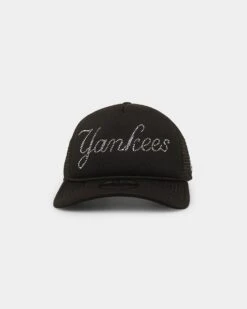 New Era New York Yankees 'Rhinestone' Trucker 9FORTY A-Frame Snapback Black