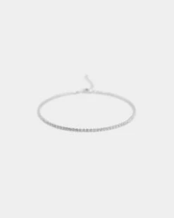 Raising Hell Women's 9" Micro Tennis Anklet White Gold 12 Raising Hell Women's 9" Micro Tennis Anklet White Gold -Fashion Clothing Store 4454569285174 default 00040