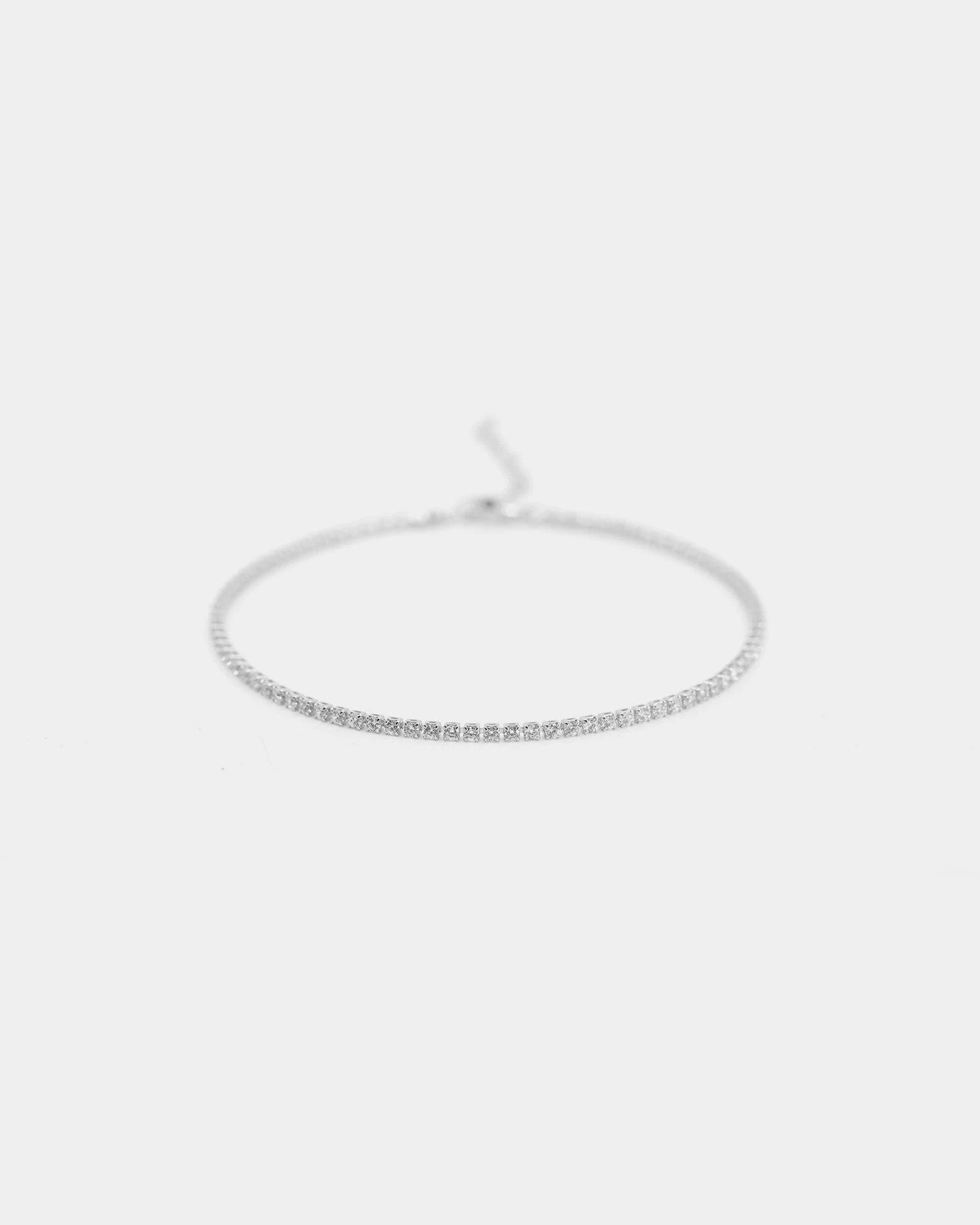 Raising Hell Women's 9" Micro Tennis Anklet White Gold 5 Raising Hell Women's 9" Micro Tennis Anklet White Gold - Image 3