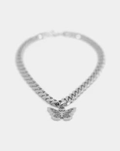 Raising Hell Women's 14" Cuban Butterfly Choker White Gold 16 Raising Hell Women's 14" Cuban Butterfly Choker White Gold -Fashion Clothing Store 4454569375011 default 0040
