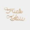 Raising Hell Women's FK Earrings Gold 2 Raising Hell Women's FK Earrings Gold -Fashion Clothing Store 4454569467631 default 00020