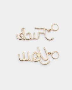 Raising Hell Women's FK Earrings Gold -Fashion Clothing Store 4454569467631 default 00070