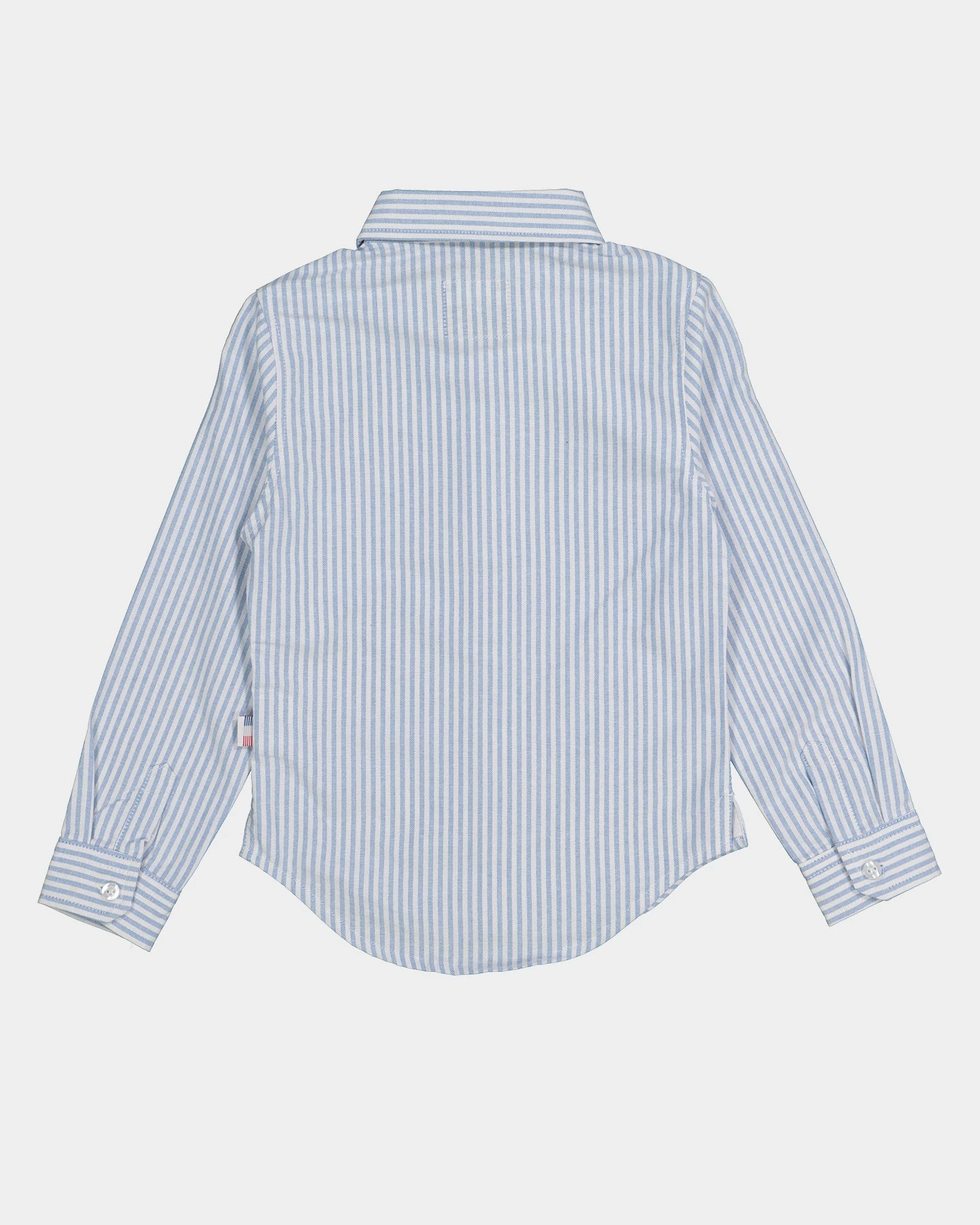Lil Homme Kid's Mono Oxford Button Up Shirt White/Light Blue 6 Lil Homme Kid's Mono Oxford Button Up Shirt White/Light Blue - Image 4