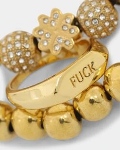 Raising Hell Women's Text Fuck Ring Gold -Fashion Clothing Store 4454570036697 default 00060