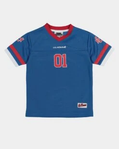 Lil Homme Kids' Grid Iron Jersey Blue 10 Lil Homme Kids' Grid Iron Jersey Blue -Fashion Clothing Store 4454570235816 default 0080