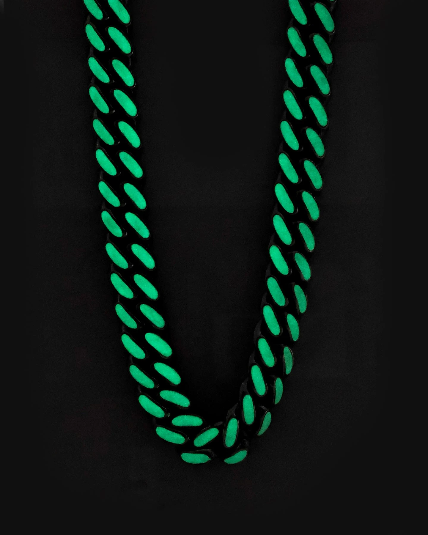 EN ES Glowed Up Miami 18" Choker Silver/Green 8 EN ES Glowed Up Miami 18" Choker Silver/Green - Image 6