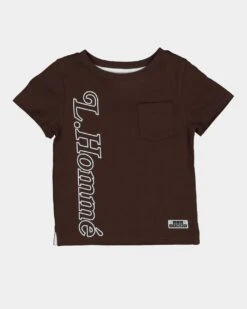 Lil Homme Kid's Volle Pocket Short Sleeve T-Shirt Dark Brown 8 Lil Homme Kid's Volle Pocket Short Sleeve T-Shirt Dark Brown -Fashion Clothing Store 4454570619494 default 0080