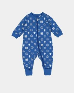 Lil Homme Infant Worldwide Boot Suit Blue