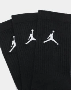 Jordan Jumpman Dri-Fit Crew Socks 3 Pack Black -Fashion Clothing Store 659658598300 default 00040