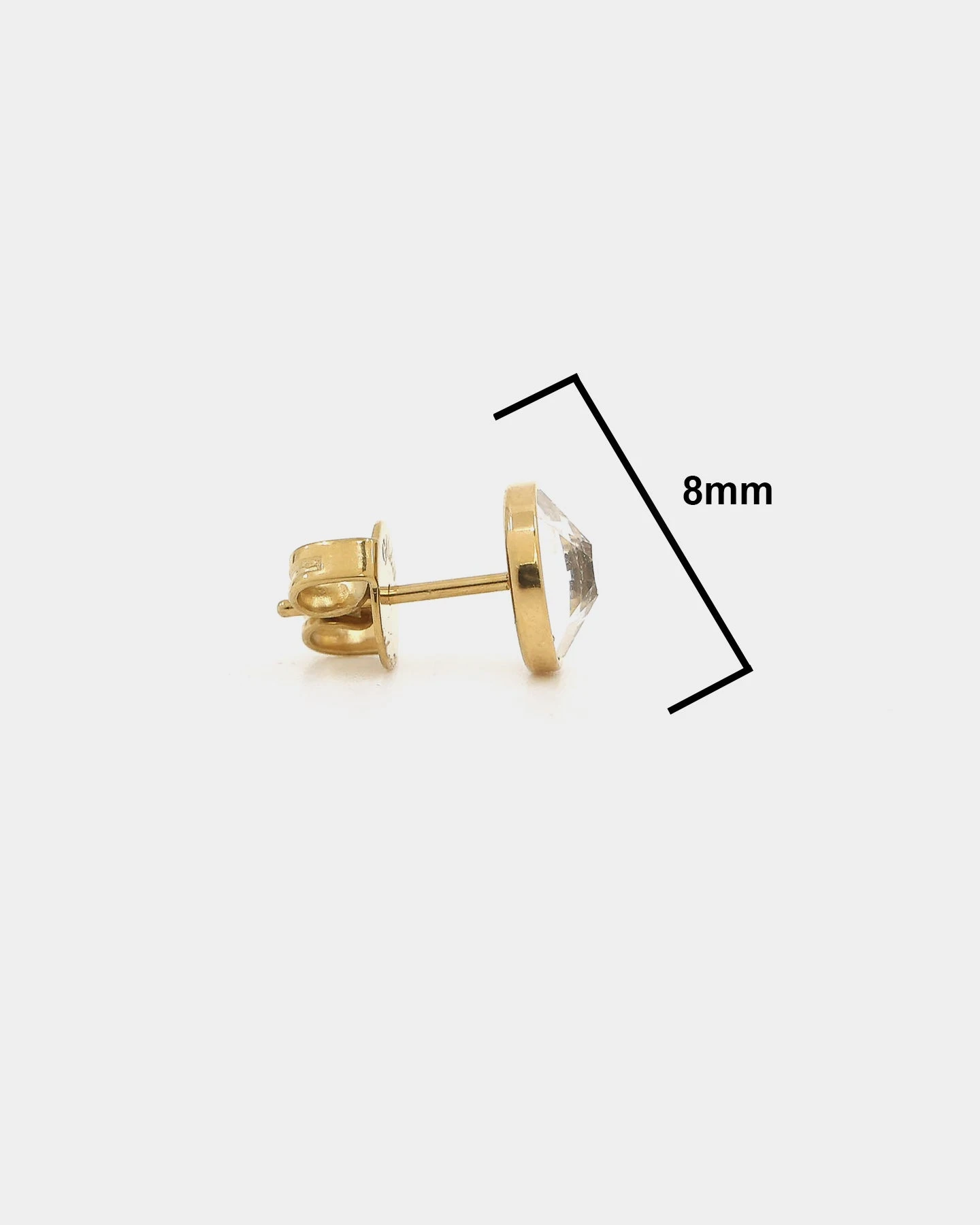 Guess Mainline Crystal Clear 8mm Stud Gold 7 Guess Mainline Crystal Clear 8mm Stud Gold - Image 5