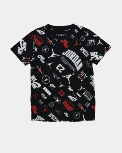 Jordan Kids' Level Up All Over Print Graphic T-Shirt Black -Fashion Clothing Store 825663691309 default 0080