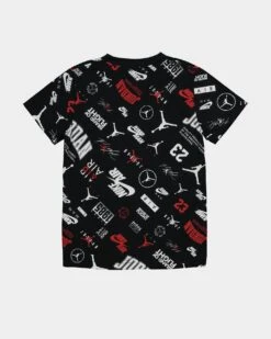 Jordan Kids' Level Up All Over Print Graphic T-Shirt Black -Fashion Clothing Store 825663691309 default 0090