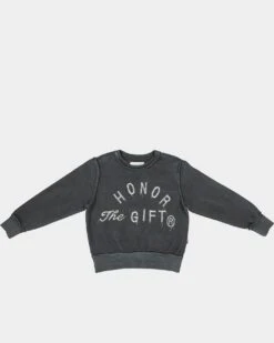 Honor The Gift Kids' Holiday Weathered Crewneck Black -Fashion Clothing Store 840249510812 default 0080