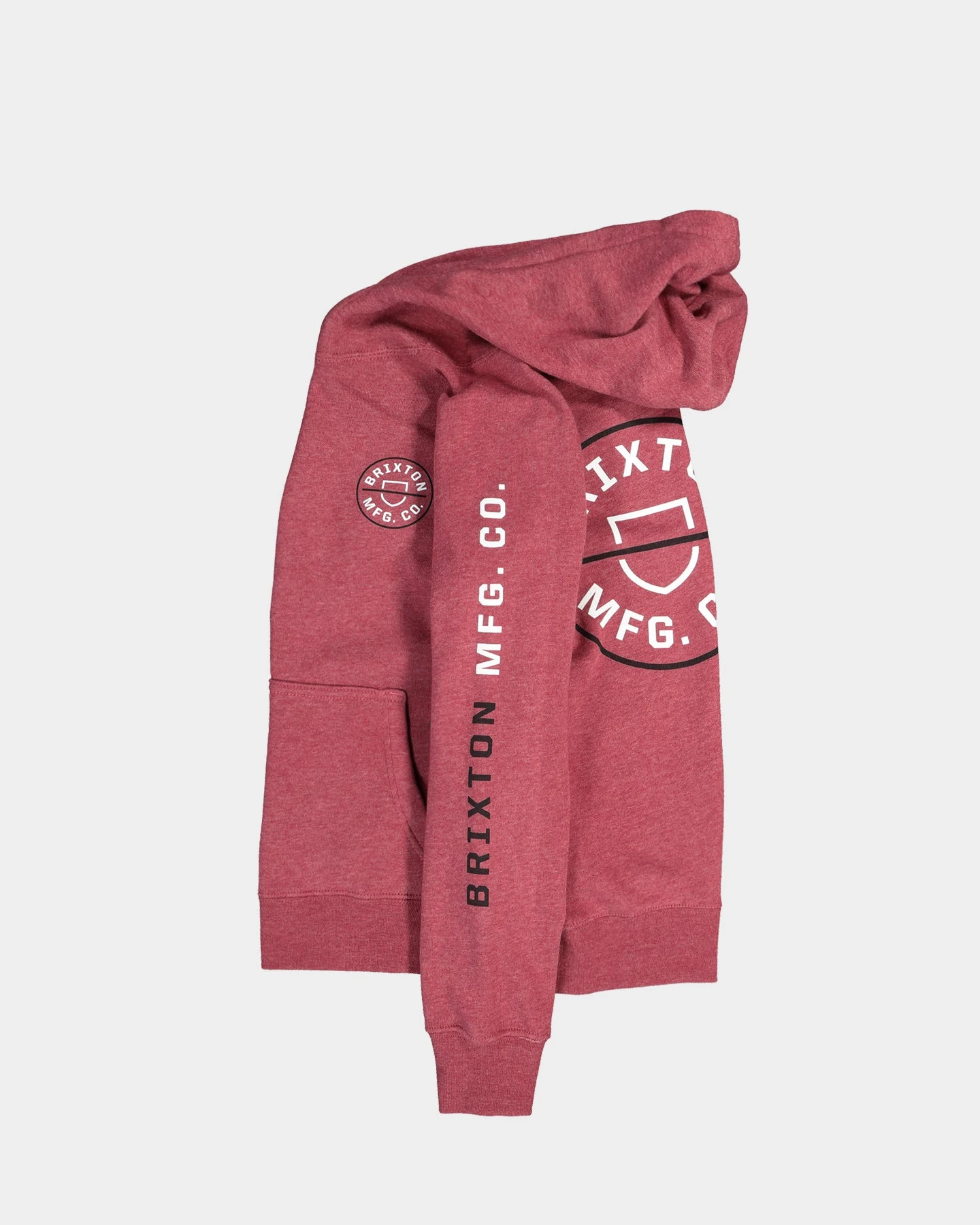 Brixton Kid's Crest Pullover Hoodie Dark Brick 6 Brixton Kid's Crest Pullover Hoodie Dark Brick - Image 4