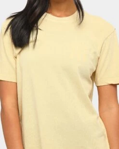 Majestic Athletic Women's New York Yankees Elle Boxy T-Shirt Straw -Fashion Clothing Store 9353380207257 womens 00050