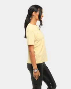 Majestic Athletic Women's New York Yankees Elle Boxy T-Shirt Straw -Fashion Clothing Store 9353380207257 womens 00060