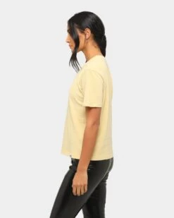 Majestic Athletic Women's New York Yankees Elle Boxy T-Shirt Straw -Fashion Clothing Store 9353380207257 womens 00070