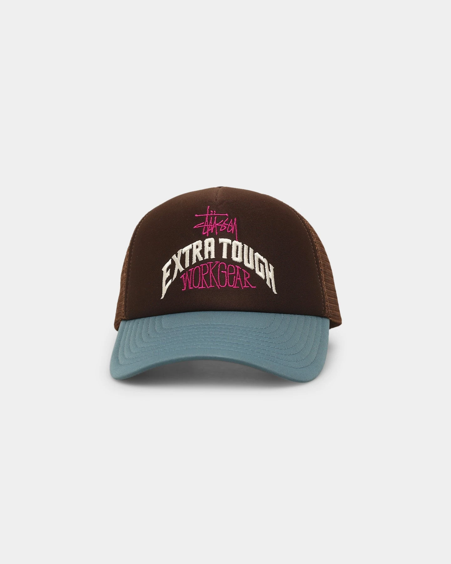 Stussy Workgear Trucker Snapback Brown/Blue 3 Stussy Workgear Trucker Snapback Brown/Blue