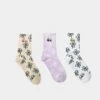 Stussy Women's Flower Socks 3 Pack Multi-Coloured -Fashion Clothing Store 9354986506010 default 0010