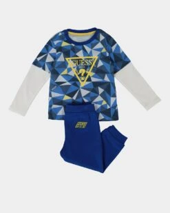 Guess Mainline Infant Long Sleeve T-Shirt And Active Pants Set Full Triangle